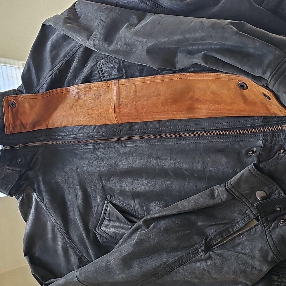 Silverado Leather Men's Vintage Bomber Jacket Medium - Picture 4 of 16
